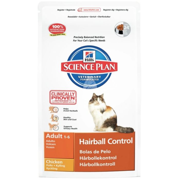 Корм SP Feline Adult Hairball Control для взрослых котов с курицей, Hill's