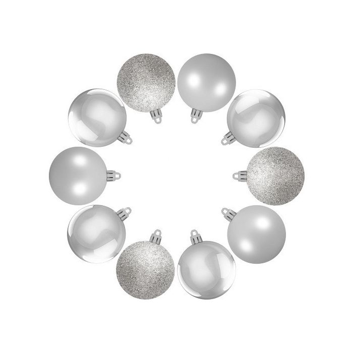 Елочные шарики 10 шт пластик, комплект, цвет серый, House of Seasons