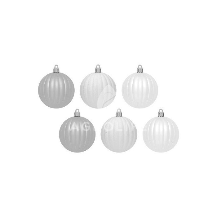 Ялинкові кульки 6 шт, пластик, колір білий, House of Seasons