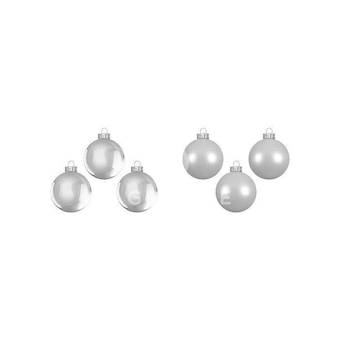 Ялинкові кульки 6 шт., комплект, колір сірий, House of Seasons