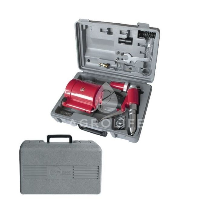 Пистолет заклепочный пневматический в чемодане с аксессуарами PT-1304, INTERTOOL