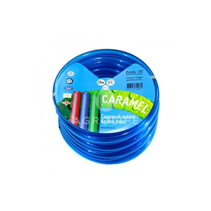 Шланг поливочный садовый Caramel (синий) диаметр 3/4 дюйма (CAR B-3/4), 1 шт., Presto-PS