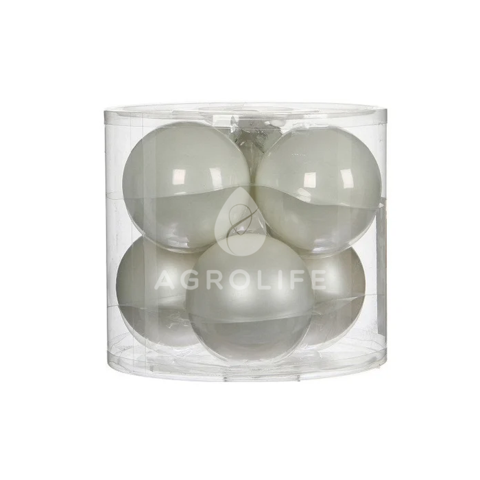 Ялинкові кульки 6 шт, комплект білого кольору, House of Seasons