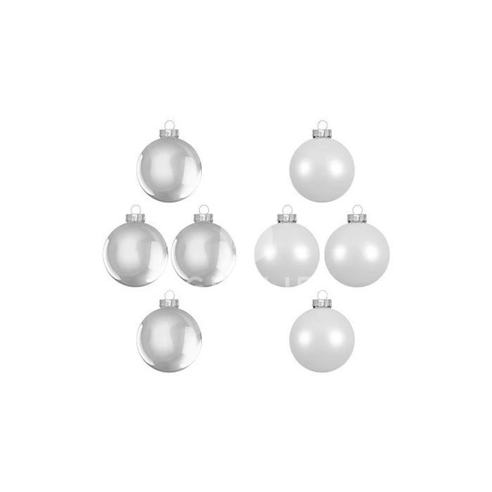 Елочные шарики 8 шт., комплект, цвет серый, House of Seasons