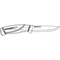 Нож MORA Companion Tactical BlackBlade, нерж. сталь, черный клинок