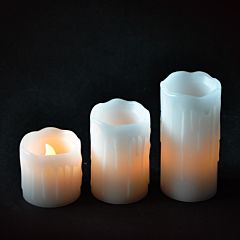 Комплект 3-х свічок декоративних "Mica Decorations", колір - білий з відтінком жовтого, Mica Decorations