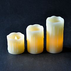 Комплект 3-х свічок декоративних "Mica Decorations", колір - кремово-жовтий, Mica Decorations