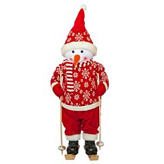 Фігурка новорічна веселий червоний сніговик, 82 см, Time Eco