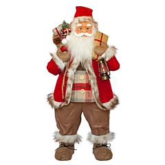 Фігурка новорічна Санта Клаус, 81 см (Червоний / Чорний), Time Eco