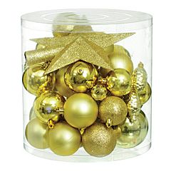 Набор новогодних украшений, 40 шт. в ассортименте, золотой, Jumi