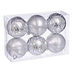 Набір кульок з візерунком, 6 шт. 6 см. сріблястий, Jumi