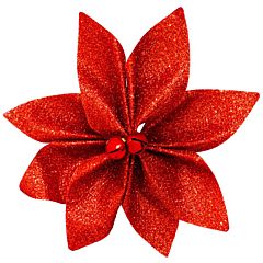 Набір новорічних прикрас 12 см, Квітка, 4 шт, (5900410595675RED), Jumi
