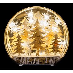 Прикраса декоративна настільна, 22 см, "Зимова сцена, дерева", Luca Lighting