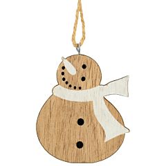 Декоративная подвеска 10 см, Снеговик, деревянная, (8718861468298SNEGOVIK), House of Seasons