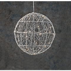 Шар декоративный серебряный, 25 см, 30 led, Luca Lighting