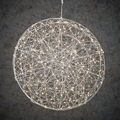 Куля декоративна срібло, 60 см, 320 led, мерехтливий, Luca Lighting