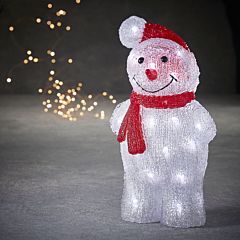 Фігура світлодіодна "Сніговик 34 см", акрилова, 40 led, Luca Lighting