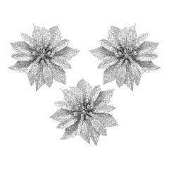 Набір прикрас на прищепці "Квітка", 3 шт., cріблястий, Chomik
