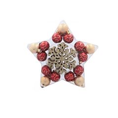 Набор новогодних украшений в форме звезды, 25 шт., золотой с красным, Chomik