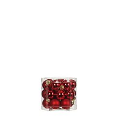 Ялинкові кульки 24 шт., комплект, колір червоний, House of Seasons
