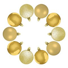 Ялинкові кульки 10 шт пластик, комплект, колір золотий, House of Seasons