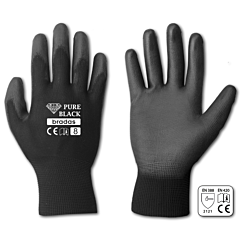 Перчатки защитные PURE BLACK полиуретан, Bradas