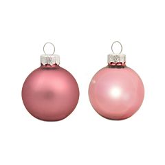 Ялинкові скляні кульки "House of Seasons" комплект 20 шт, Ø 4 см темно-рожеві