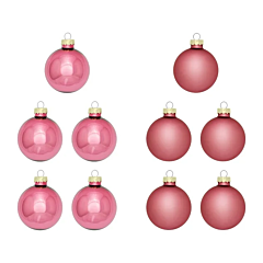 Елочные стеклянные шарики 10 шт, 6 см, цвет розовый, House of Seasons
