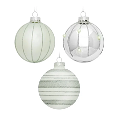 Елочные шарики 3 шт, 7 см, стекло, цвет серебро, House of Seasons