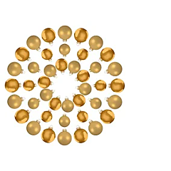 Ялинкові кульки 42 шт., комплект, колір золотий, House of Seasons