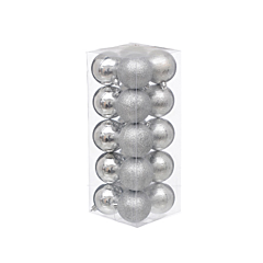 Набір кульок з візерунком, 20 шт. 6 см. сріблястий, (5900410348264), Jumi