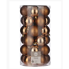 Елочные шары, 30 шт, 6 см, медные, House of Seasons