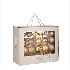 Елочные шарики 42 шт, Ø 7/6/5 см, комплект, золото, House of Seasons
