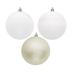 Елочные шарики комплект 3 шт, цвет микс: белый, серый, House of Seasons