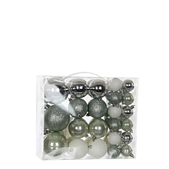 Елочные шарики набор из 46 шт, цвет: оттенки серого, House of Seasons