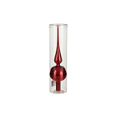 Ялинкова скляна верхівка, 31 см, колір червоний, орнамент (8718861625882ORNAMENT), House of Seasons