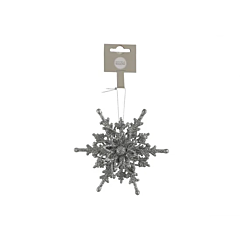 Прикраса декоративна "Сніжинка", срібна, 4,5*12,5 см, House of Seasons