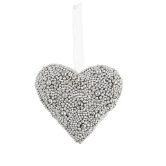 Прикраса декоративна Серце сріблясте 10 см, House of Seasons