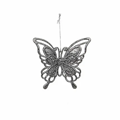 Прикраса декоративна "Метелик підвісний" срібляста, House of Seasons