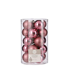 Ялинкові скляні кульки 20 шт, 4 см, колір рожевий, House of Seasons
