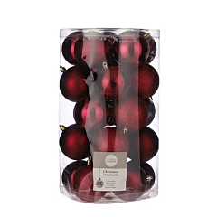Елочные шарики 25 шт, 8 см, пластик, цвет красный, House of Seasons 