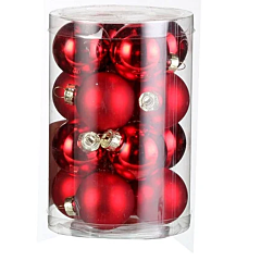 Ялинкові кульки комплект 16 шт, колір червоний, House of Seasons