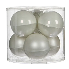 Елочные шарики 6 шт, комплект белого цвета, House of Seasons