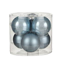 Ялинкові кульки 6 шт, комплект синього кольору, House of Seasons