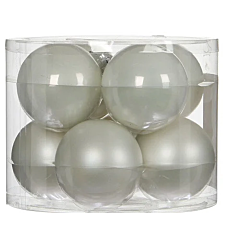 Елочные шарики 8 шт, комплект, белого цвета, House of Seasons