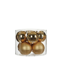 Елочные шарики 8 шт, комплект, золотого цвета, House of Seasons